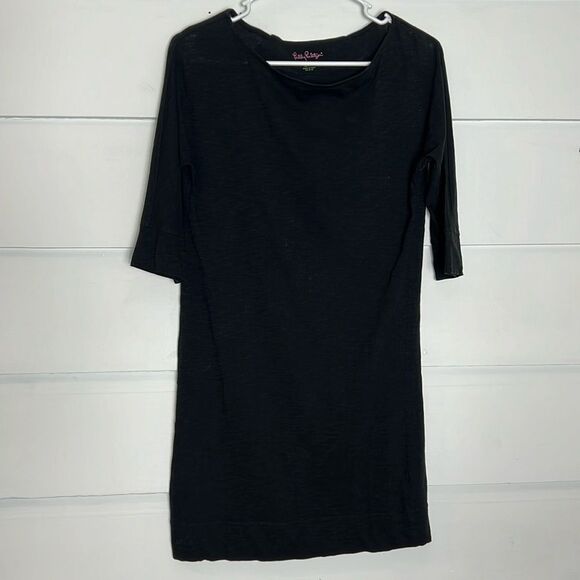 Lilly Pulitzer Black Cassie 100% Pima Cotton Dress Size XS - Picture 4 of 13